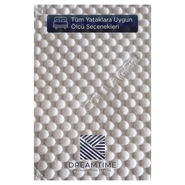 Dream Time Collagen Luxury Sıvı Geçirmez Özel Kutulu Alez Anti-Aging Anti-Alerjik Anti-Bakteriyel - 140 x 200 cm - Beyaz - Görsel 6