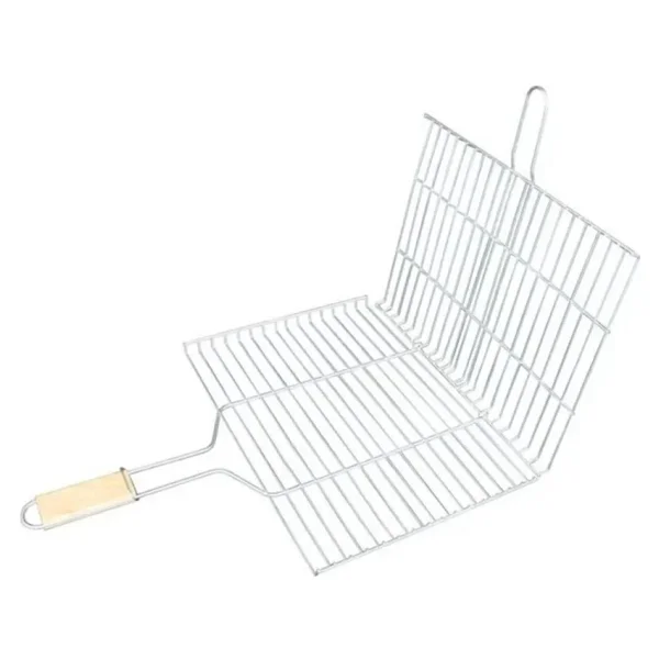 Royaleks Group Ahşap Saplı Mangal Izgarası Galvanizli Paslanmaz Kafes Demir 30 x 40 cm - Görsel 3