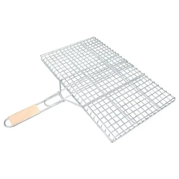 Royaleks Group Ahşap Saplı Mangal Izgarası Galvanizli Paslanmaz Kafes Demir 30 x 40 cm - Görsel 4