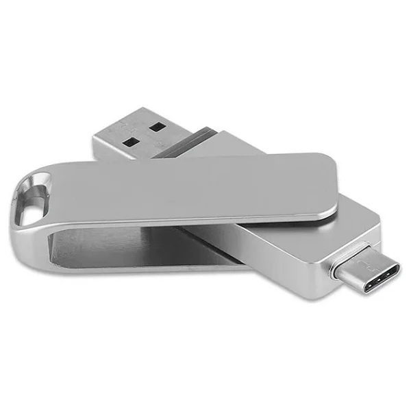 2 In 1 Çift Taraflı Uyumlu Type-c ve İpHONE 15 Telefonlarla Uyumlu Tak Çalıştır USB Usb 2.0 32 Gb Usb Bellek - Metal - Görsel 3