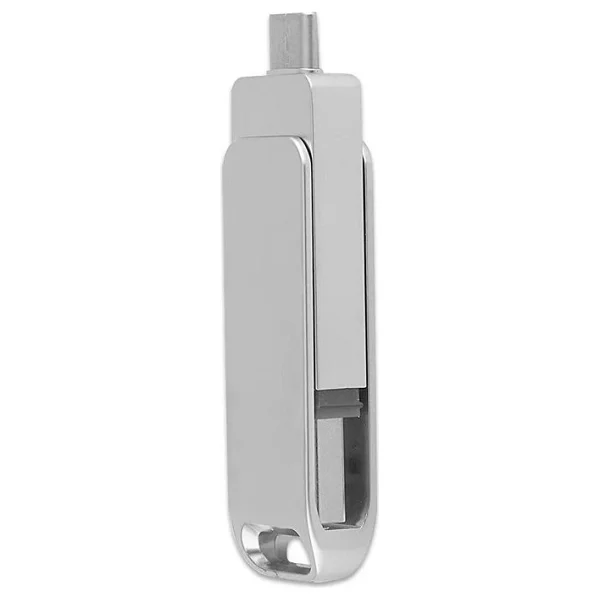 2 In 1 Çift Taraflı Uyumlu Type-c ve İpHONE 15 Telefonlarla Uyumlu Tak Çalıştır USB Usb 2.0 32 Gb Usb Bellek - Metal - Görsel 4