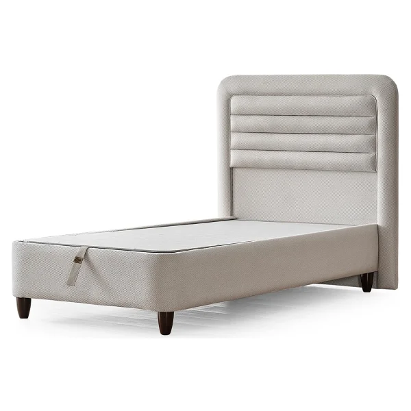 Cennet Yatak Janett Tek Kişilik Baza ve Başlık Seti Dayanıklı ve Estetik Tasarım - Krem - 90 x 190 cm - Görsel 2