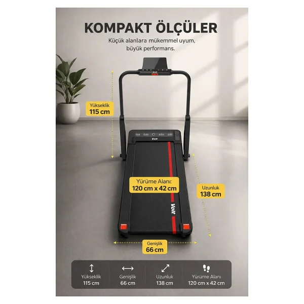 Voit Irun New Uzaktan Kumandalı Katlanabilir Koşu Bandı - Görsel 3