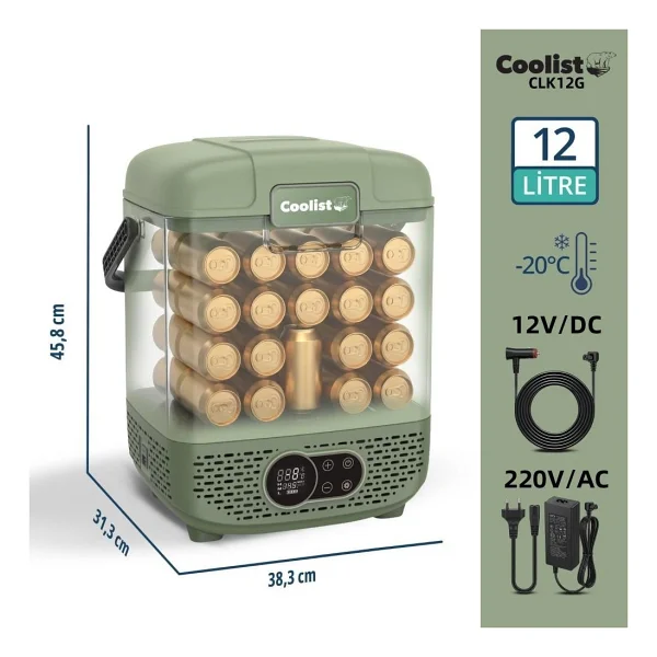 Coolist CLK12G 12-24-220 V 12 lt Kompresörlü Araç Buzdolabı - Görsel 6