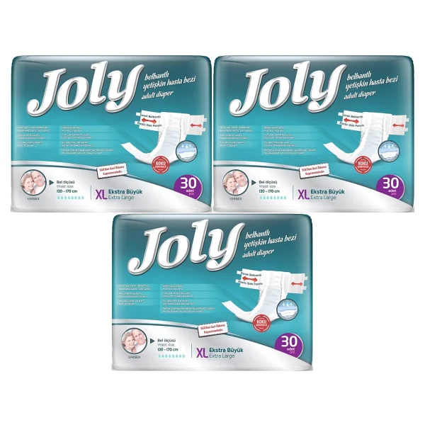 Joly Belbantlı Ekstra Büyük Boy XL 30'lu 3 Adet Hasta Bezi - Görsel 5