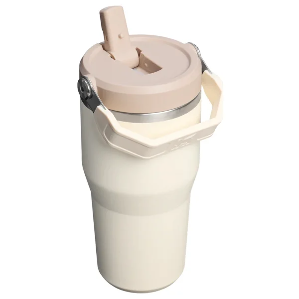 Stanley The Iceflow Flip Straw Krem 0.60 lt Pipetli Termos Bardak - Görsel 2