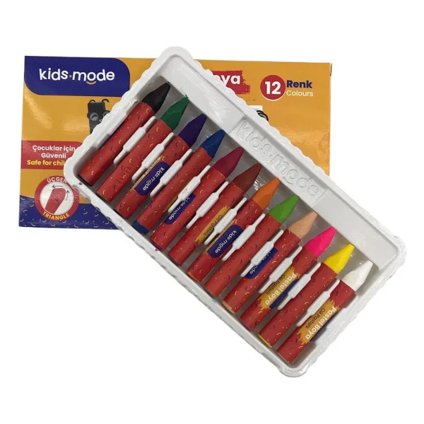 Kids Mode Üçgen 12'li Yağlı Pastel Boya - Görsel 2