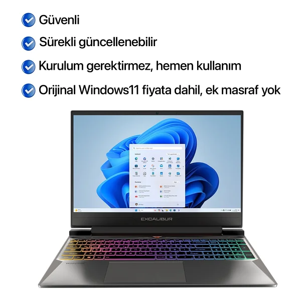 Casper Excalibur G870.1362-DF60A-C i7-13620H 32 GB 1 TB SSD RTX5060 15.6" Full HD Gaming Laptop - Görsel 2