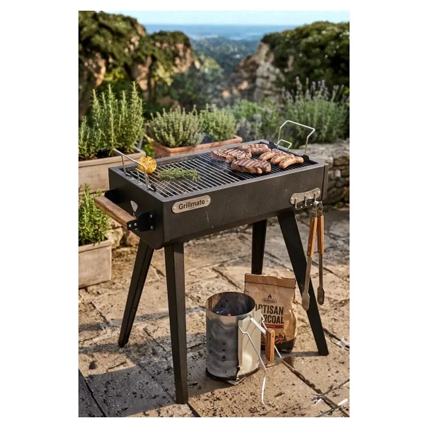 Grillmate GM-60 Asansörlü Döküm Izgaralı Barbekü Mangal - Görsel 3