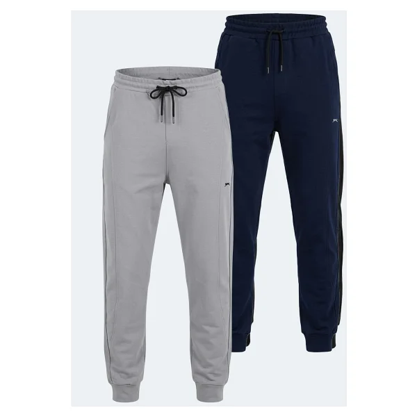 Slazenger NACIO 2 Lİ SET Erkek Cepli Lacivert - Gri Eşofman Altı - Görsel 2