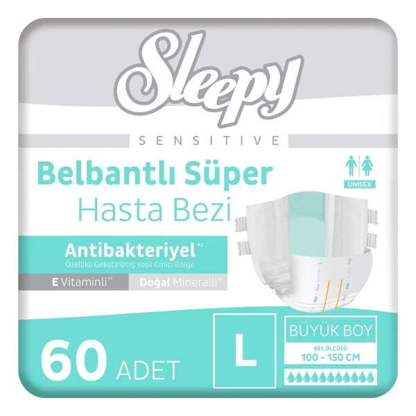 Sleepy Belbantlı Büyük Boy L 30'lu 2 Adet Hasta Bezi - Görsel 8