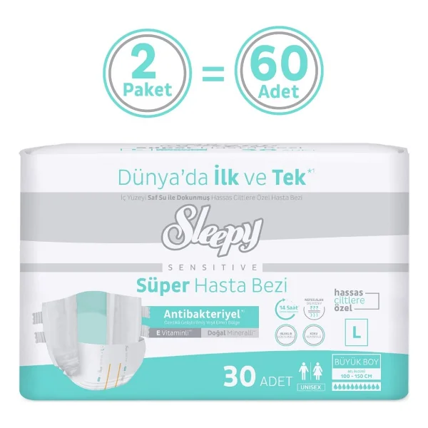 Sleepy Belbantlı Büyük Boy L 30'lu 2 Adet Hasta Bezi - Görsel 2