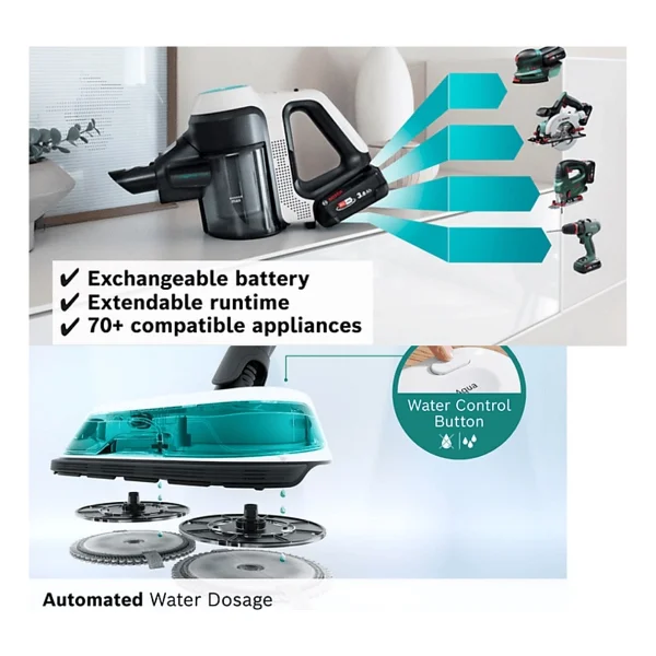 Bosch Unlimited 7 ProHygienic Aqua BCS71HYGTR Islak Kuru Dikey Süpürge - Görsel 2
