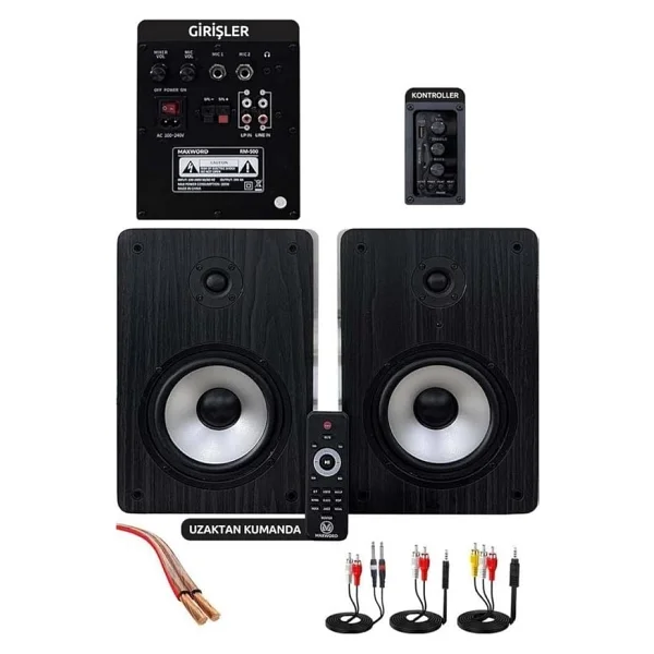 Maxword RM-500 Aktif Stüdyo Referans Monitörü 5 Inç Çift Bluetooth USB 180 Watt - Çok Renkli - Görsel 5