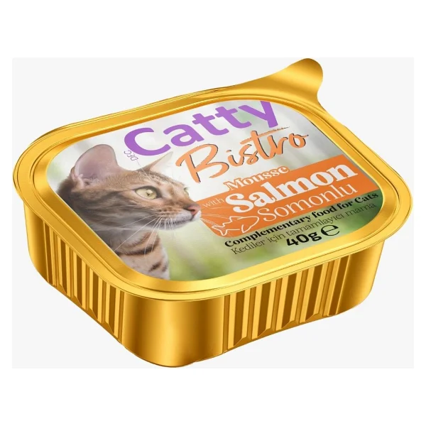 Catty Bistro Mousse Somonlu 40 gr Yetişkin Konserve Kedi Maması - Görsel 2