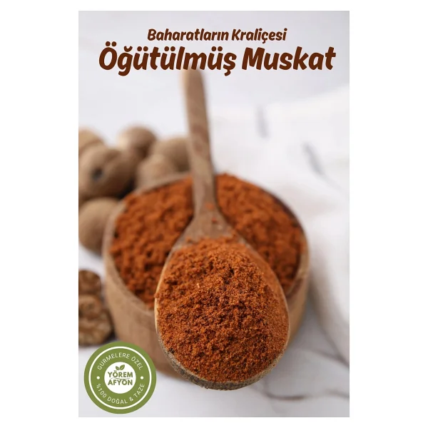 Gülçehre Yörem Afyon Keskin Aromalı Mutfakların Vazgeçilmezi %100 Saf Öğütülmüş Muskat Tozu (Myristica Fragrans) 35GR. - 35 gr - Görsel 2