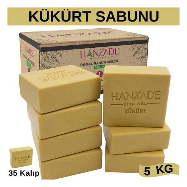 Hanzade Bitkisel Doğal El Yapımı Hatay Kükürtlü Sabun Kükürt Sabunu 5 KG - Görsel 7