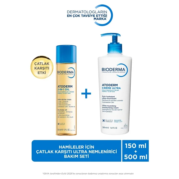 Bioderma Atoderm Hamileler için Çatlak Önleyici, Nemlendirici ve Besleyici Cilt Bakım Seti - Görsel 2