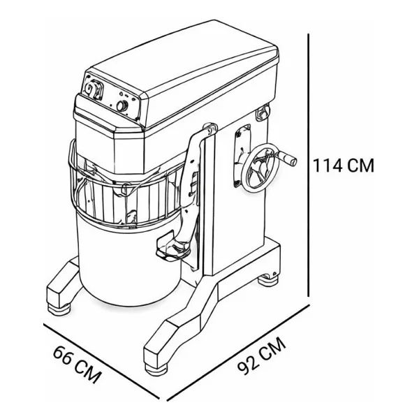 Hnc Hız Kontrollü 60 Litre Planet Mikser 220 Volt - Görsel 5