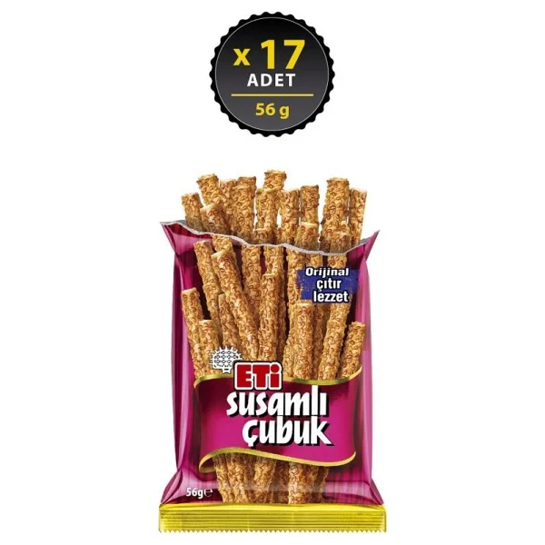 Eti Susamlı 56 gr 17'li Paket Çubuk Kraker - Görsel 6