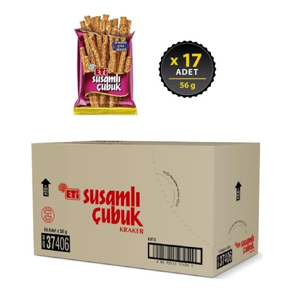 Eti Susamlı 56 gr 17'li Paket Çubuk Kraker - Görsel 7