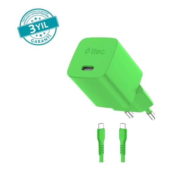 Ttec SmartCharger 2SCG20CNK 20 W Kırmızı Type-C Kablolu Hızlı Şarj Aleti - Görsel 7