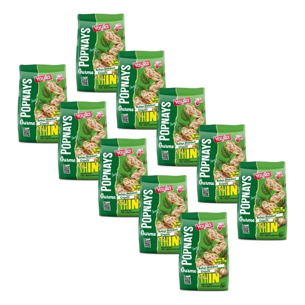 Yayla Popnays Gurme Bahçe Bitkileri Çeşnili Ispanak ve Pancarlı İnce Pirinç Patlağı 80 g x10 - Görsel 2