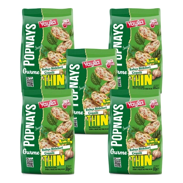 Yayla Popnays Gurme Bahçe Bitkileri Çeşnili Ispanak ve Pancarlı İnce Pirinç Patlağı 80 g x5 - Görsel 4