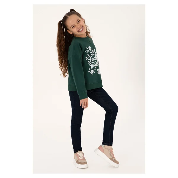 U.S. Polo Assn 50317922-VR079 Yeşil Kız Çocuk Sweatshirt - Görsel 2