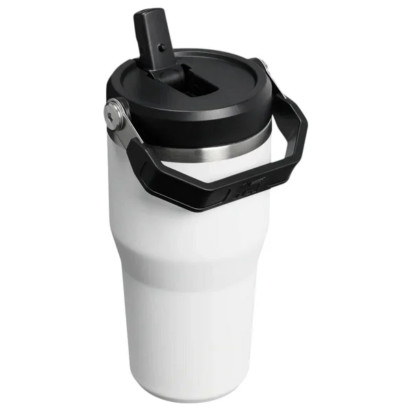 Stanley The Iceflow Flip Straw Beyaz-Siyah 0.60 lt Pipetli Termos Bardak - Görsel 2