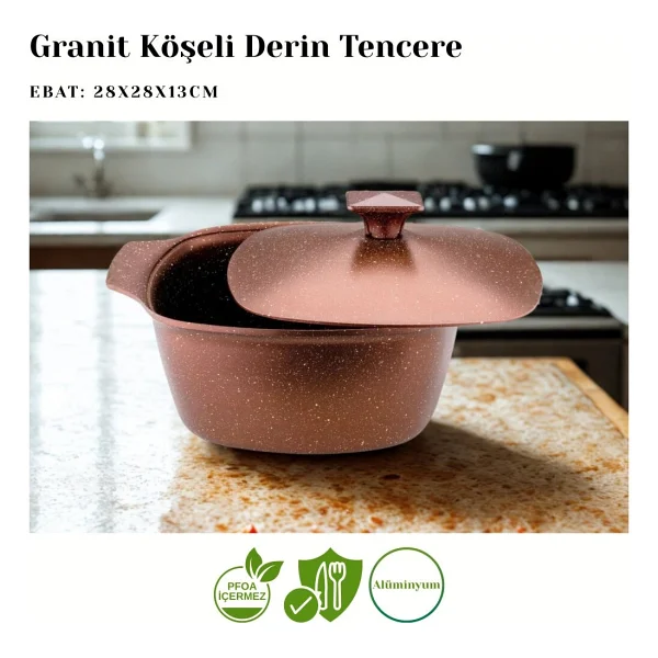 Arzu Çelik Katre 9 Parça Granit Tencere Seti - Görsel 2