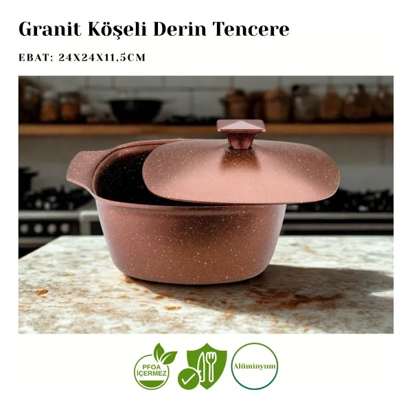 Arzu Çelik Katre 9 Parça Granit Tencere Seti - Görsel 3