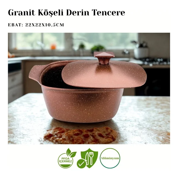 Arzu Çelik Katre 9 Parça Granit Tencere Seti - Görsel 4