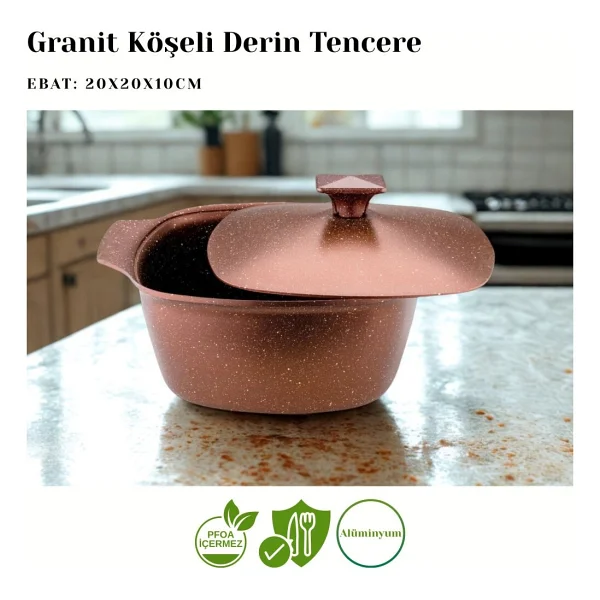 Arzu Çelik Katre 9 Parça Granit Tencere Seti - Görsel 5