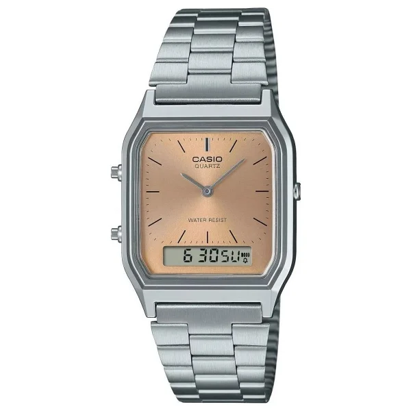 Casio Standart AQ-230A-4AMQYDF Çelik Kordon Turuncu Kol Saati - Görsel 4