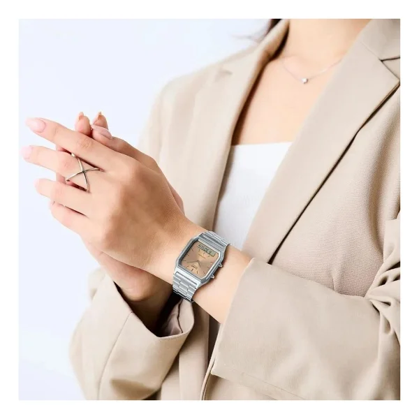 Casio Standart AQ-230A-4AMQYDF Çelik Kordon Turuncu Kol Saati - Görsel 5