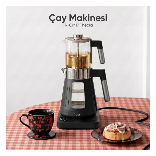 Fressi Theora FR-CM17 Dijital Krem 1500 W Cam Çay Makinesi - Görsel 7