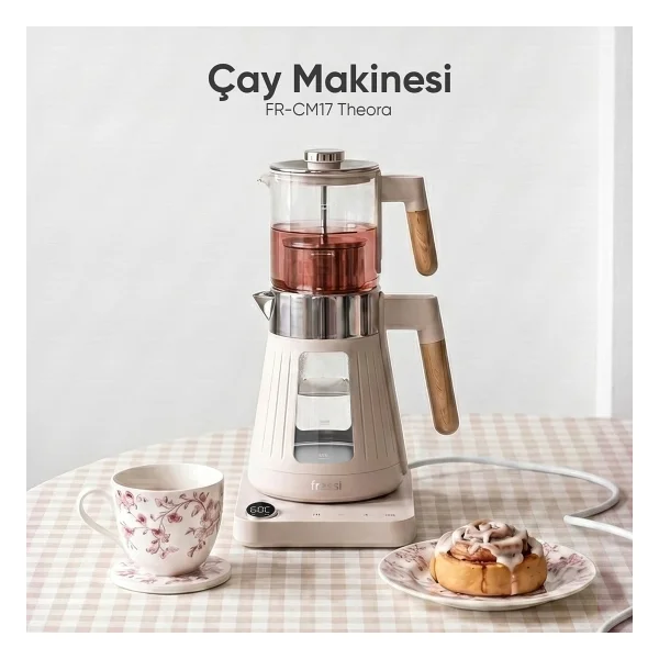 Fressi Theora FR-CM17 Dijital Krem 1500 W Cam Çay Makinesi - Görsel 8