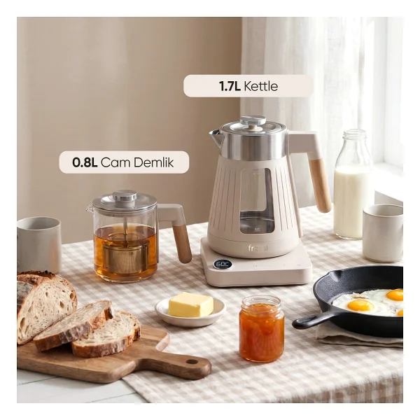 Fressi Theora FR-CM17 Dijital Krem 1500 W Cam Çay Makinesi - Görsel 3