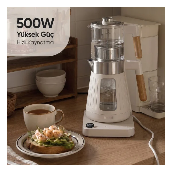 Fressi Theora FR-CM17 Dijital Krem 1500 W Cam Çay Makinesi - Görsel 4