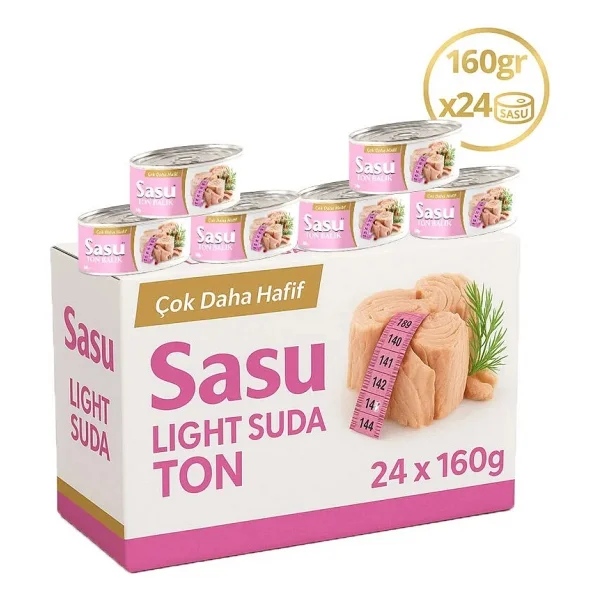 Sasu Light Suda Bütün Dilim Ton Balığı 160 gr 24'lü - Görsel 3