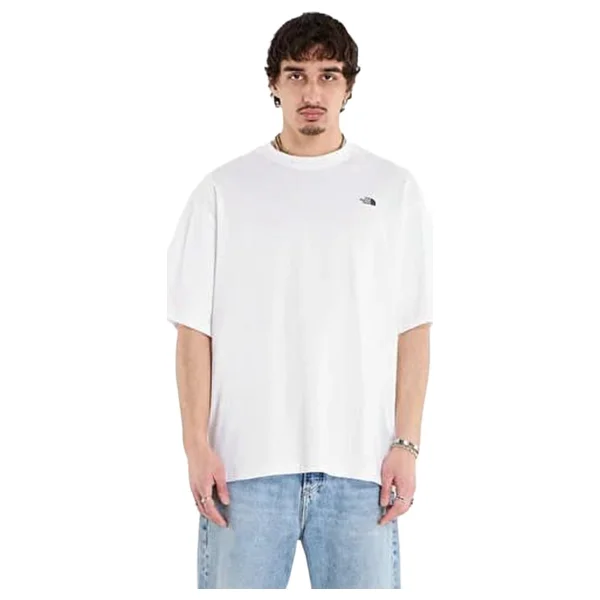 The North Face Essential Simple Dome NF0A8EVWFN41 Beyaz Kısa Kollu Bisiklet Yaka Erkek Oversize Tişört - Görsel 5