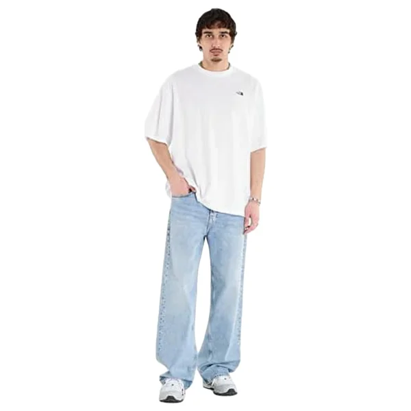 The North Face Essential Simple Dome NF0A8EVWFN41 Beyaz Kısa Kollu Bisiklet Yaka Erkek Oversize Tişört - Görsel 7