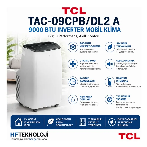 Tcl Tac-2 A 9000 Btu Inverter Mobil Klima - Yok - Görsel 9