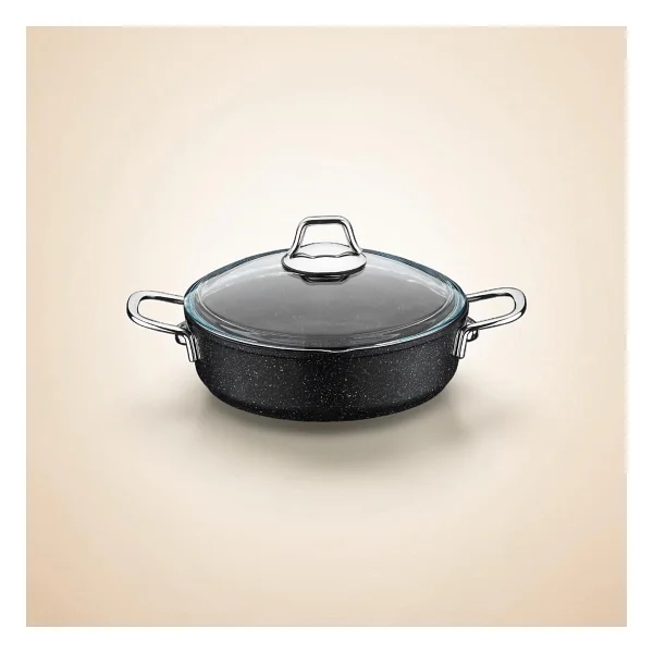 Falez Black Line 22 cm Granit Döküm Karnıyarık Tenceresi - Görsel 2