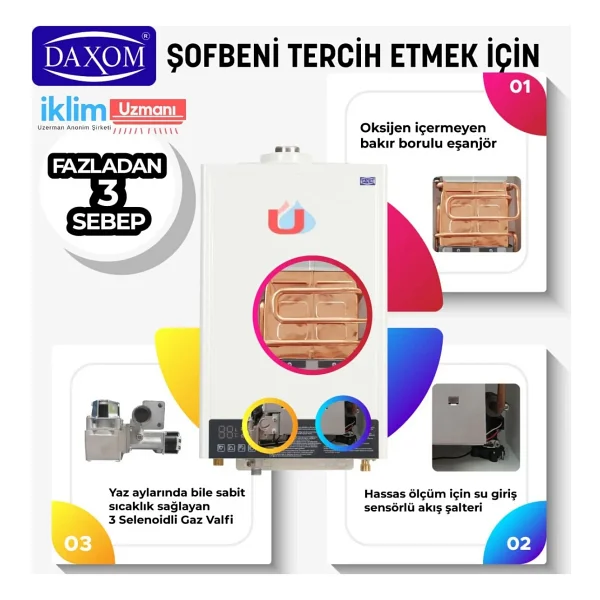 Daxom Ukdax-11ST Hermetik Şofben - Görsel 5