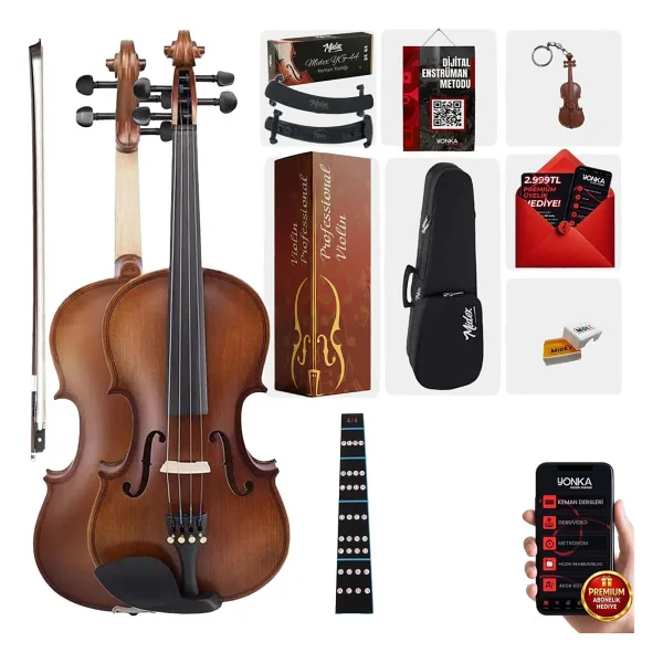 Rennes RV-402 Çocuk Kemanı Seti Kaliteli 1/2 Boy (8-10 Yaş Arası) - Görsel 4