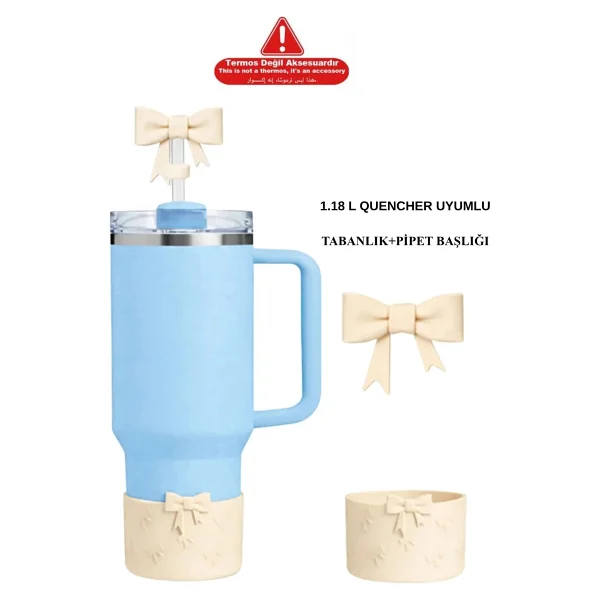 Stanley Quencher Siyah 1.18 lt Pipetli Termos Bardak - Görsel 6