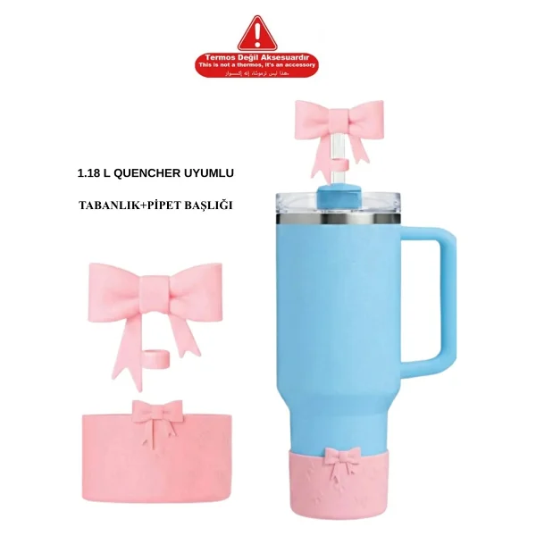 Stanley Quencher Siyah 1.18 lt Pipetli Termos Bardak - Görsel 7