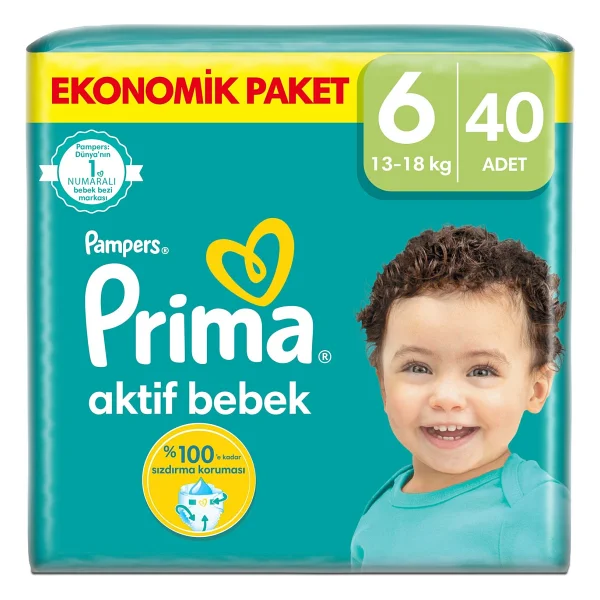 Prima Aktif 6 Numara Extra Large 40'lı Bebek Bezi - Görsel 9